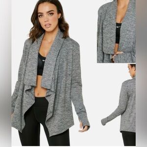 Nike Dri-Fit Yoga Draped Cardigan in Heather Grey - Size Small